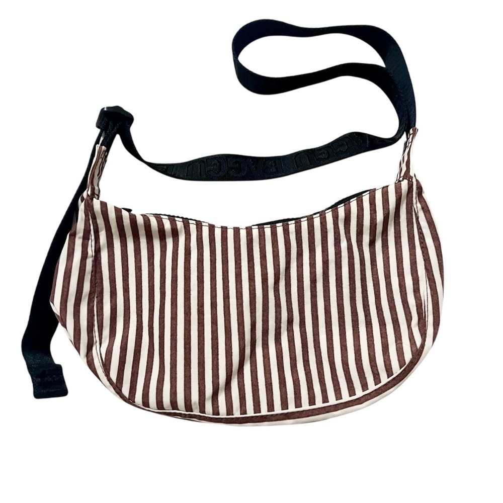 BAGGU Small Crescent Brown Stripe